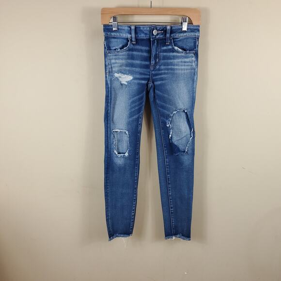 American Eagle Outfitters Denim - American Eagle Distressed Mid-rise Super Stretch Jegging Jeans Size 0S